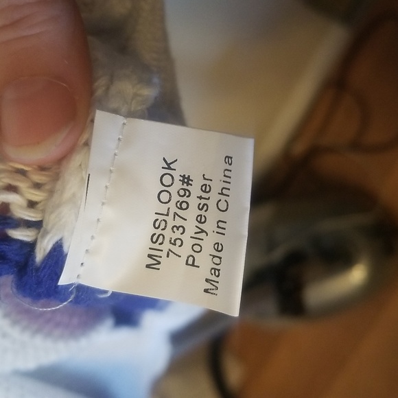 Miss Look Striped Sweater 5X fits like 2X - Picture 2 of 5